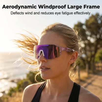 🚴 Large Frame Sports Sunglasses – UV390 Protection, 26.9g Lightweight, HD PC Lens