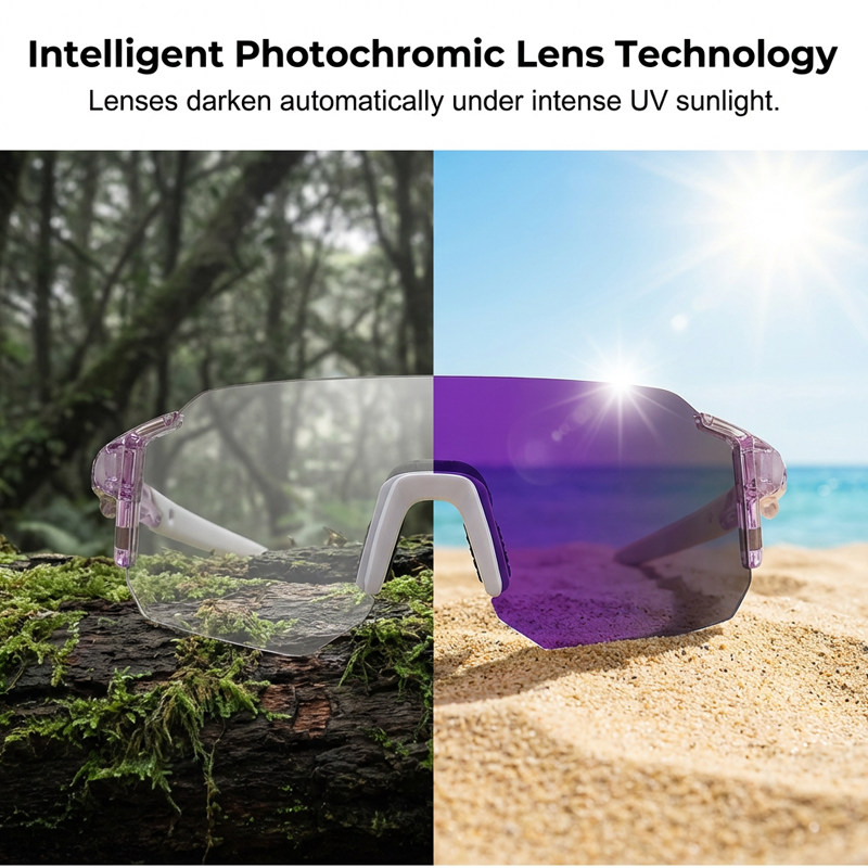 🚴 Large Frame Sports Sunglasses – UV390 Protection, 26.9g Lightweight, HD PC Lens