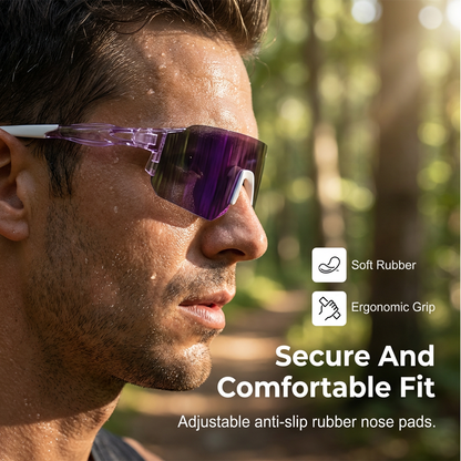 🚴 Large Frame Sports Sunglasses – UV390 Protection, 26.9g Lightweight, HD PC Lens
