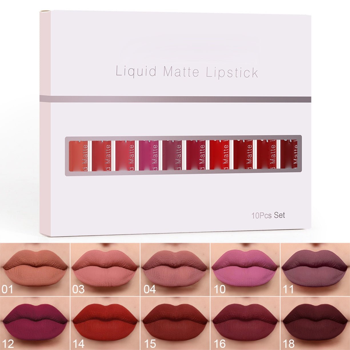 💄BUY 2 GET 1 FREE! ✨💝10Pcs Matte Waterproof  Long Lasting Lip Gloss