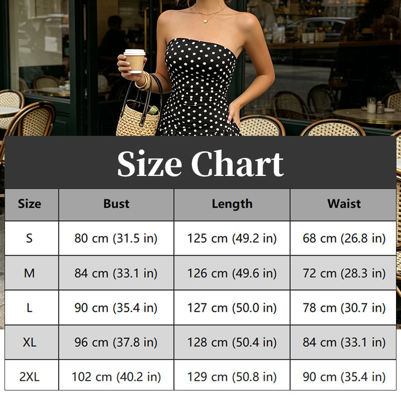 Women’s Fashion Polka Dot Strapless Dress