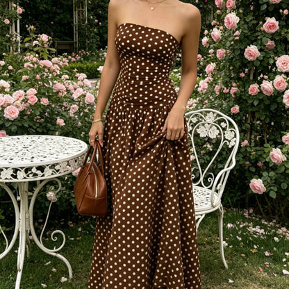 Women’s Fashion Polka Dot Strapless Dress