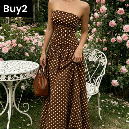 Women’s Fashion Polka Dot Strapless Dress