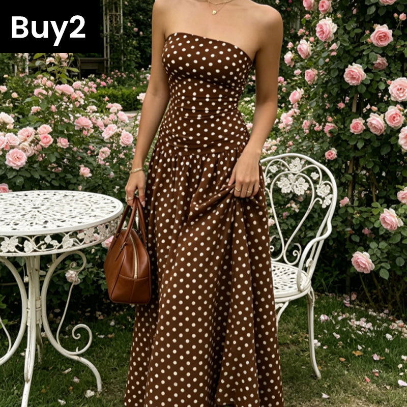 Women’s Fashion Polka Dot Strapless Dress