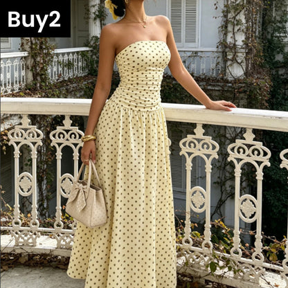 Women’s Fashion Polka Dot Strapless Dress