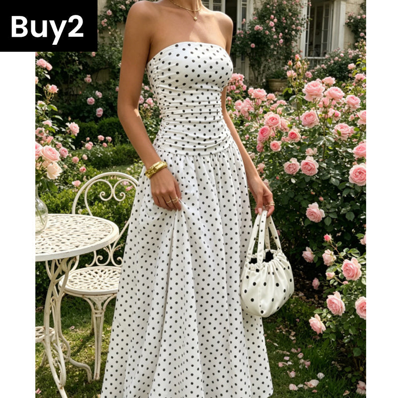 Women’s Fashion Polka Dot Strapless Dress
