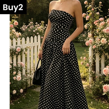 Women’s Fashion Polka Dot Strapless Dress