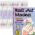 💞Dual-Tip Nail Art Marker Pen Set Quick‑dry, no UV lamp. Fine & brush tips. 12/24 vibrant colors.