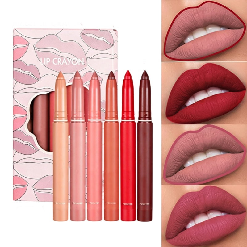 💄 Matte lip crayon – waterproof, 8hr wear, built-in sharpener 💋✨