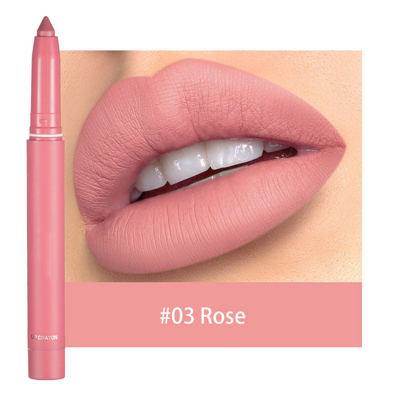 💄 Matte lip crayon – waterproof, 8hr wear, built-in sharpener 💋✨