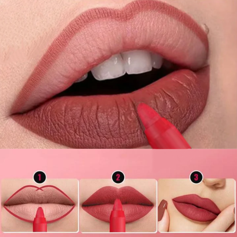 💄 Matte lip crayon – waterproof, 8hr wear, built-in sharpener 💋✨