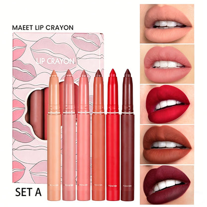 💄 Matte lip crayon – waterproof, 8hr wear, built-in sharpener 💋✨