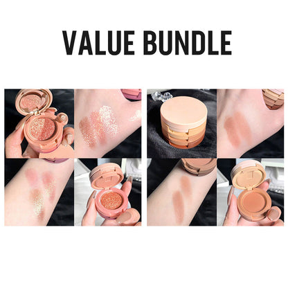 3-Color Stackable Eyeshadow Palette with Mirror