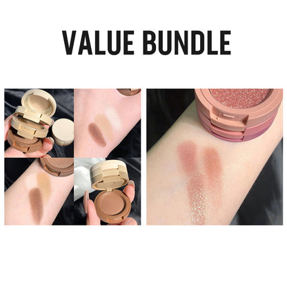 3-Color Stackable Eyeshadow Palette with Mirror