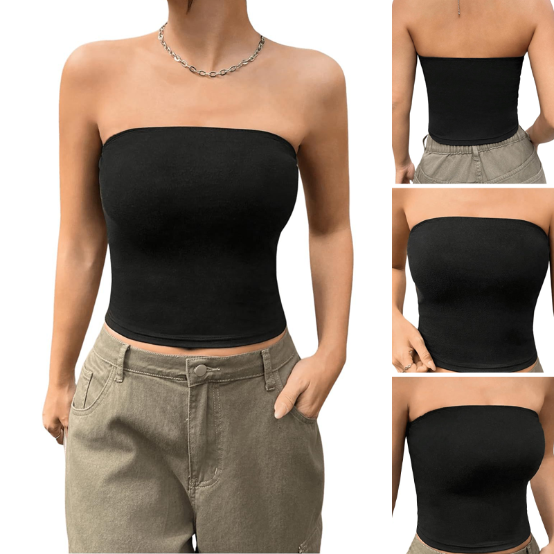 💕Women’s Soft Solid Strapless Tube Top