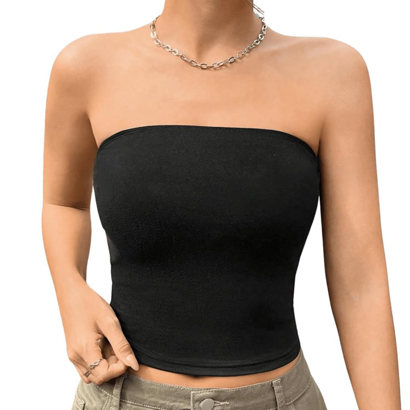 💕Women’s Soft Solid Strapless Tube Top