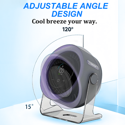 2026 Desk Fan with LED Display USB Powered Portable 100 Speeds 120° Tilt Quiet Long Battery Life Oscillating Table Fan for Bedroom Office Home Camping