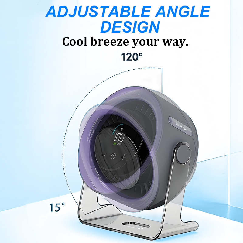 2026 Desk Fan with LED Display USB Powered Portable 100 Speeds 120° Tilt Quiet Long Battery Life Oscillating Table Fan for Bedroom Office Home Camping