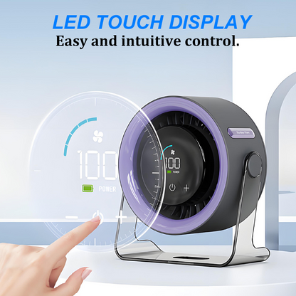 2026 Desk Fan with LED Display USB Powered Portable 100 Speeds 120° Tilt Quiet Long Battery Life Oscillating Table Fan for Bedroom Office Home Camping