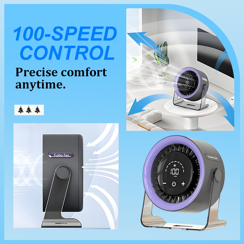 2026 Desk Fan with LED Display USB Powered Portable 100 Speeds 120° Tilt Quiet Long Battery Life Oscillating Table Fan for Bedroom Office Home Camping