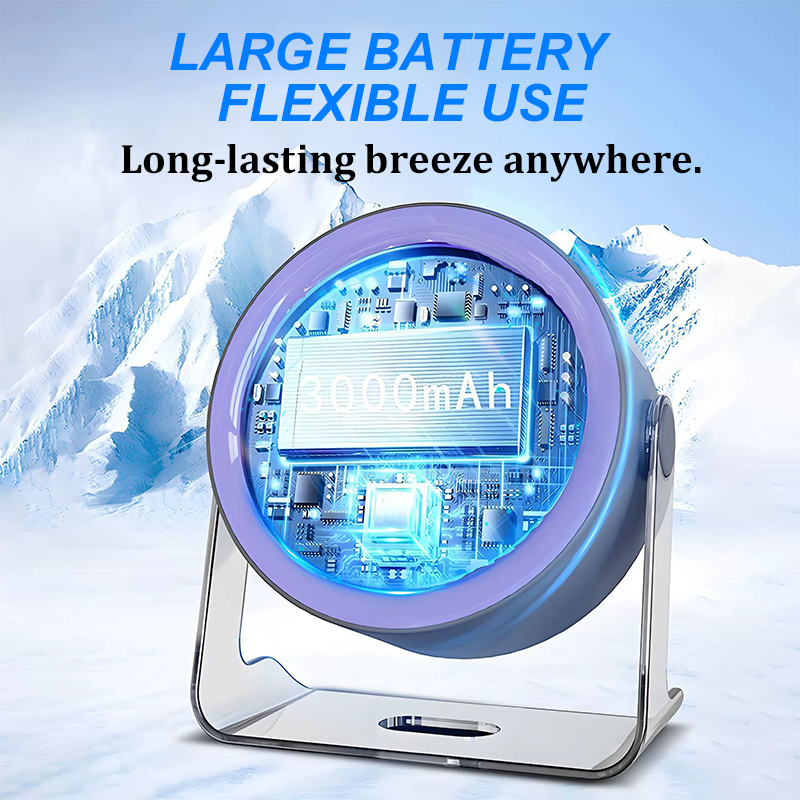 2026 Desk Fan with LED Display USB Powered Portable 100 Speeds 120° Tilt Quiet Long Battery Life Oscillating Table Fan for Bedroom Office Home Camping