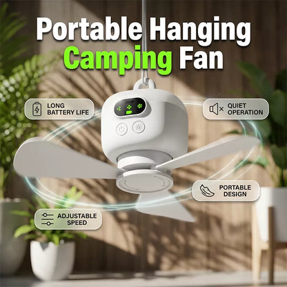 🔥 Rechargeable Ceiling Fan with LED Lights – Cool & Bright Anywhere