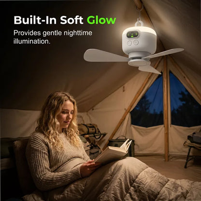 🔥 Rechargeable Ceiling Fan with LED Lights – Cool & Bright Anywhere