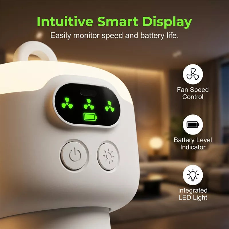🔥 Rechargeable Ceiling Fan with LED Lights – Cool & Bright Anywhere