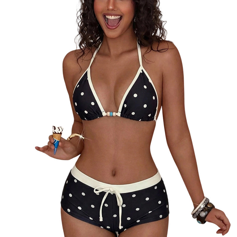 👙Polka Dot Halter Bikini Set