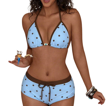 👙Polka Dot Halter Bikini Set