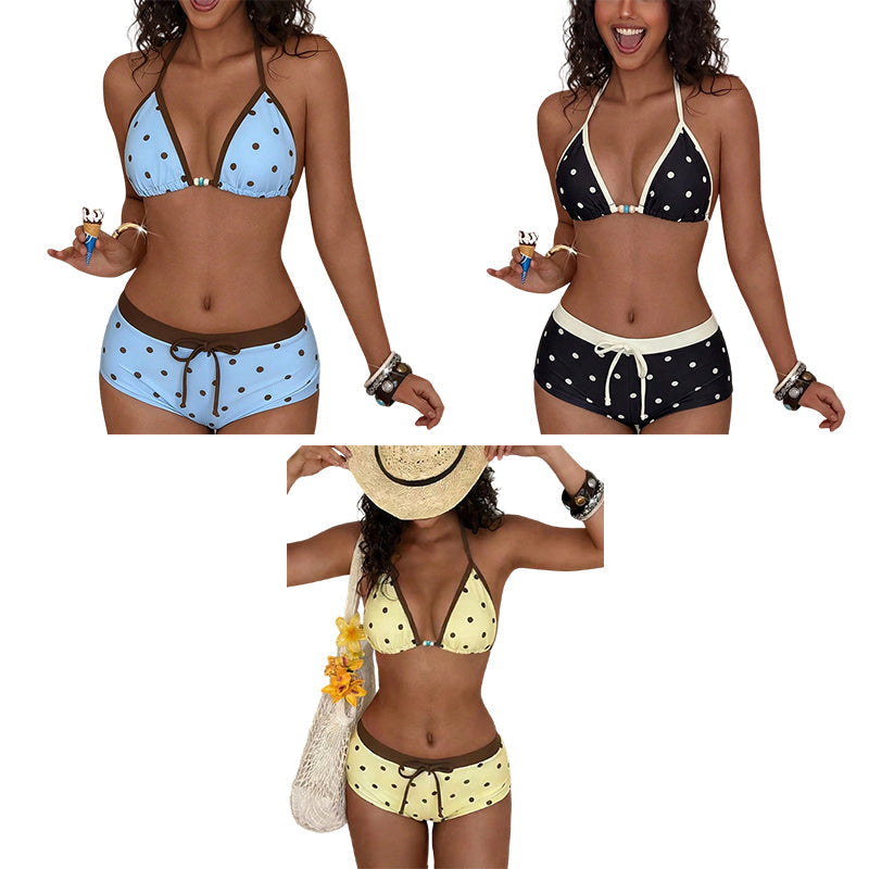 👙Polka Dot Halter Bikini Set