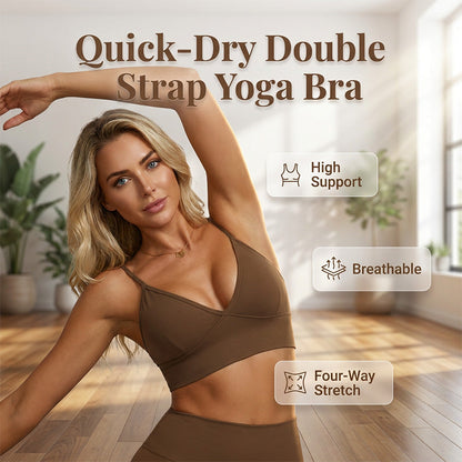 Women's Seamless Ribbed V-Neck Sports Bra