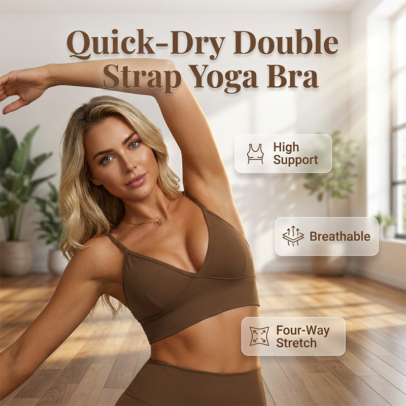 Women's Seamless Ribbed V-Neck Sports Bra