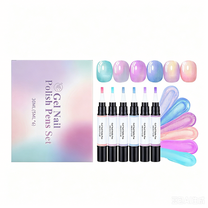 6-Piece Gel Nail Polish Pen Set