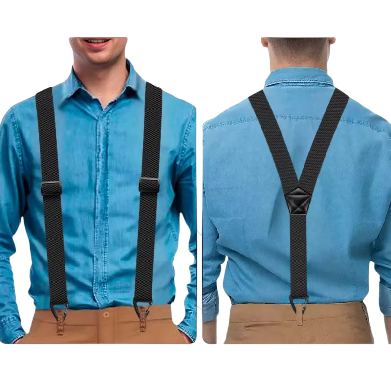 ⏳LAST DAY SALE 50% OFF !!📢Men's X-Back Suspenders with Hook Clips