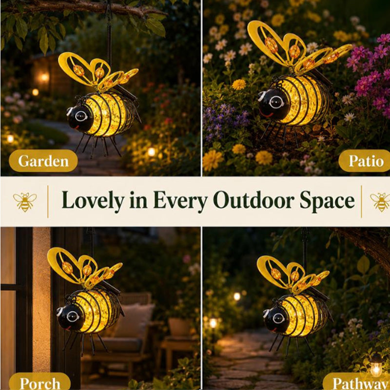 ✨ Hanging Solar Bee Light – Warm Amber Glow, Flicker-Free, Perfect for Garden Parties, Camping, or Kids’ Rooms – Spread Joy Day and Night 🌞🌜
