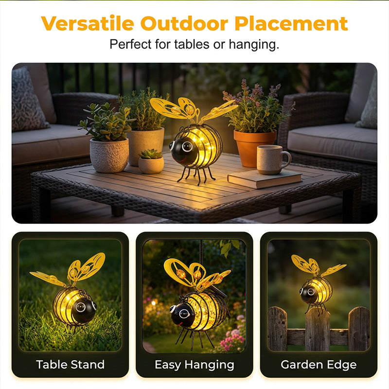 ✨ Hanging Solar Bee Light – Warm Amber Glow, Flicker-Free, Perfect for Garden Parties, Camping, or Kids’ Rooms – Spread Joy Day and Night 🌞🌜