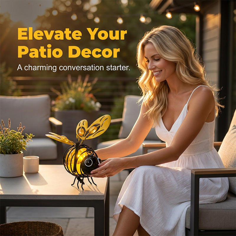 ✨ Hanging Solar Bee Light – Warm Amber Glow, Flicker-Free, Perfect for Garden Parties, Camping, or Kids’ Rooms – Spread Joy Day and Night 🌞🌜