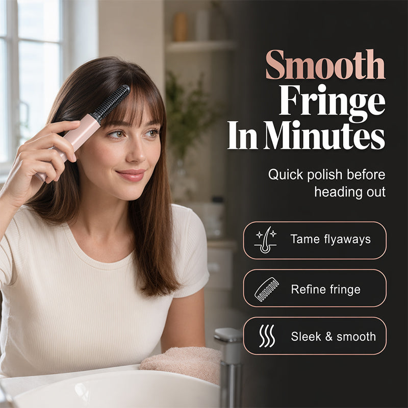 ⚡50K+ SOLD! 👩Shape hair in 3 seconds! Create gorgeous hairstyles anytime anywhere. 💁Portable Wireless Mini Bang Styling Comb