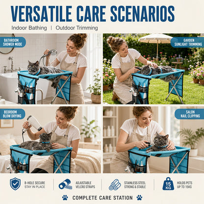 🐕🛏️ 2-in-1 Foldable Pet Grooming Bed – 50% OFF! Grooming table + cozy bed in one – portable, easy to clean, perfect for home & travel. 🔥💪