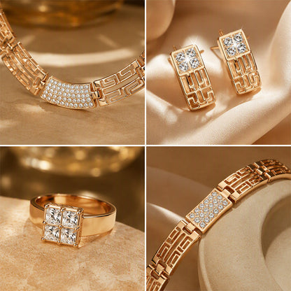 📢📢40% OFF !! ⏰Elegant Rhinestone Jewelry 4-Piece Set