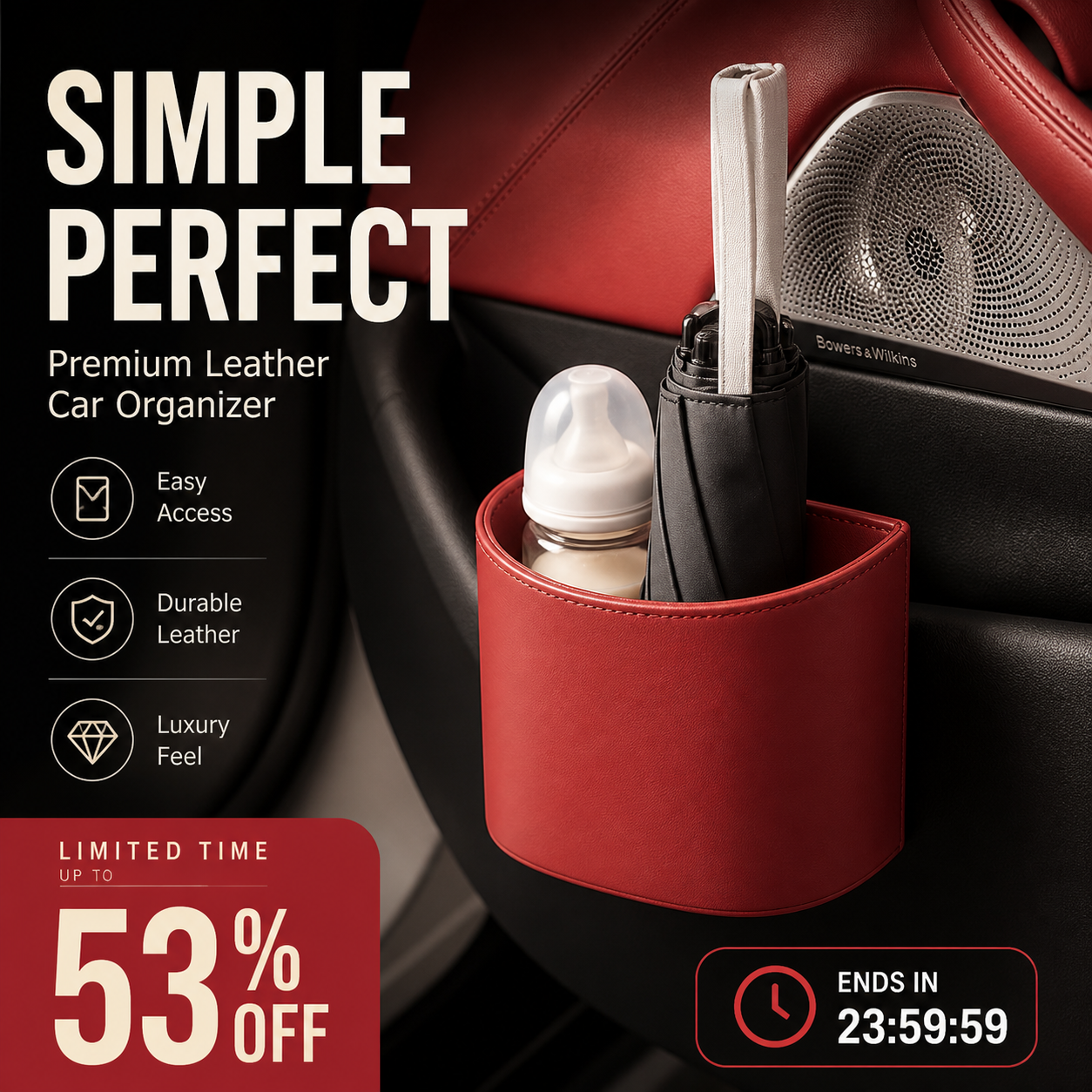 🚗 🚗🚗Leather Car Door Cup Holder – Wide‑mouth opening, easy reach for drinks & phone. Clip‑on secure fit. PU leather, tough & stylish. 🛡️✨