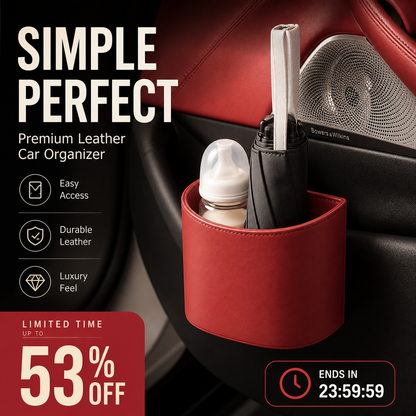 🚗 45% OFF! Leather Car Door Cup Holder – Wide‑mouth opening, easy reach for drinks & phone. Clip‑on secure fit. PU leather, tough & stylish. 🛡️✨