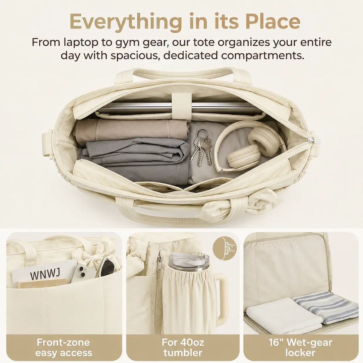 Puffy Bow Everything Tote